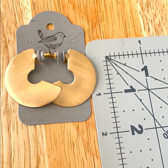 Copper retro thick hoop earrings - Picture 2 of 3